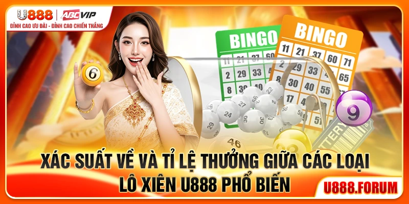 Xác suất về và tỉ lệ thưởng giữa các loại lô xiên U888 phổ biến